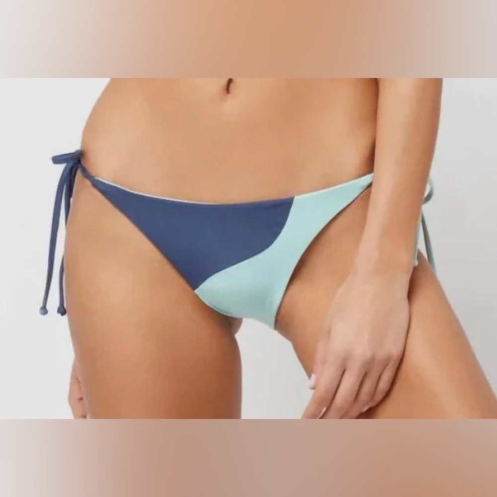 NWT L*Space Dani Bikini Bottom Full Coverage in Slate/ Pool Colorblock - Size XL